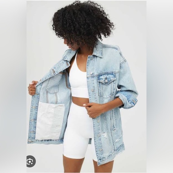 American Eagle Outfitters Jackets & Blazers - Distressed Light Blue Denim Jacket